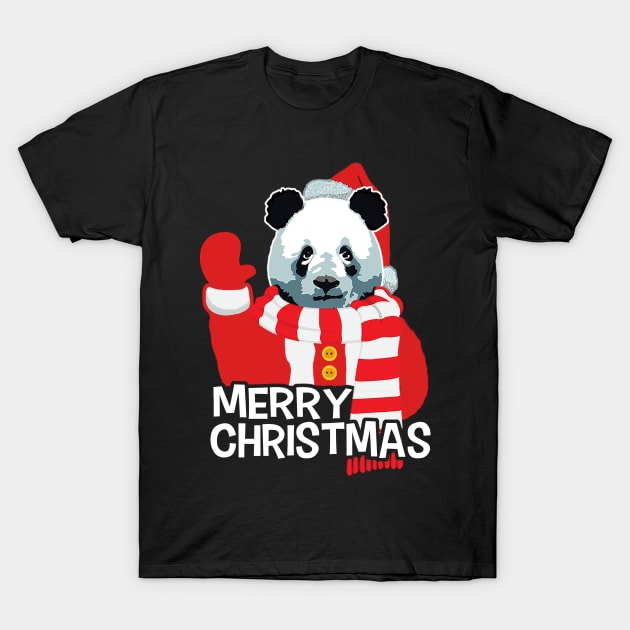Funny Panda Santa Claus Merry Christmas T-Shirt by dnlribeiro88